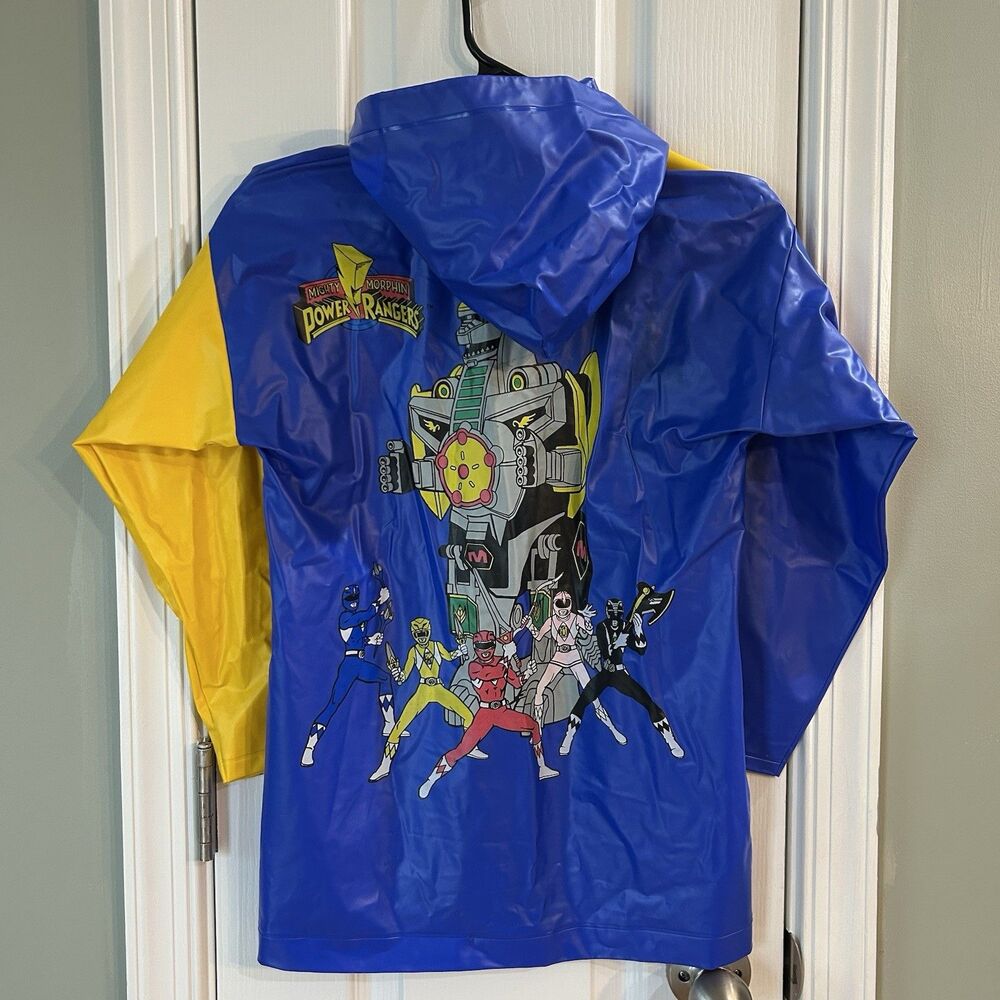 Vintage 1994 Mighty Morphin Power Rangers Kids Vinyl Raincoat Jacket Sz 6 Saban - Picture 5 of 13
